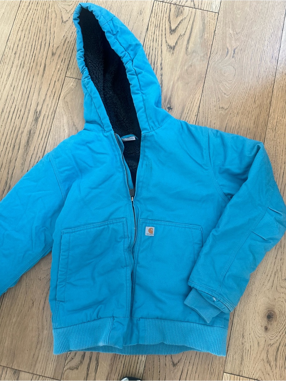 KIDS Carhartt Canvas Insulated Sherpa Lined Hooded Jacket